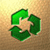 Green recycling symbol with three arrows forming a circular pattern on a gradient background transitioning from light yellow to brown.