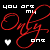 Pixelated text and symbols on black background with red cursive script, white pixel font, and two heart icons in different states.