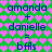 Pixelated text displays 'amanda + danielle = bfds' over heart-patterned backgrounds in two color variations.