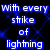 Blue pixelated text on black background with blue pattern, displaying two of words about lightning and memory