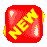 Red and yellow pixelated icons with 'NEW' text in various orientations on a gray background.