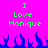 Bright pink background with green pixelated text reading "I Love Monique" repeated twice, blue and purple flame-like shapes at the bottom.