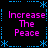 Static pixel art displays four identical of text within a blue dotted border on black background