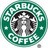 Circular green icon with white text reading 'STARBUCKS COFFEE' around the perimeter, featuring a grayscale mermaid logo in the center.