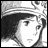 Black-and-white pixelated image of a character with dark hair and a headband, alongside text reading "Anime IM" and "COM" on a black background.