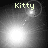 Animated sequence showing a bright light source moving across four with 'Kitty' text above it, each displaying different positions of the glowing effect