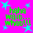 Bright pink background with cyan stars and green text reading "haha wait... what!!" in four identical quadrants.
