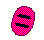 Six pink oval icons with black horizontal or vertical bars on a gray background, arranged in three of two