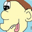 Pixelated cartoon character with light skin, brown hair, and a black-and-white cap holding a pink musical note against a blue background.