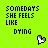 A 5x5 contact sheet of animated frames showing a green background with repeated text and small heart icons, where the main text alternates between 'SOMEDAYS SHE FEELS LIKE DYING' and 'SHE GETS SO SICK OF CRYING' across different frames.