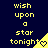 Yellow pixelated text 'wish upon a star tonight' on dark blue background with yellow triangular shapes containing heart symbols.