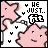 Pixel art animation of pink and white characters with hearts, text "HE JUST..." in blocky font, changing heart positions across frames.