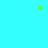 A static image with a cyan background and scattered green pixel clusters in three distinct groups.