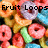 Pixelated fruit loop cereal with text overlays reading 'Fruit Loops are just gay Cherios' on a gray background.