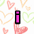 Pixelated text 'i LOVE COREY' in bright pink with black outlines over a white background with scattered heart shapes in pink, orange, and green.