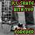 Pixelated image with green text on dark red rectangles over grayscale background showing two figures in motion.