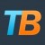 Pixelated static image of two large letters 'T' and 'B', with 'T' in light blue and 'B' in orange, set against a dark background.