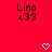 Red background with repeated black text 'Lina <33' and white pixelated hearts arranged in a pattern