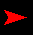 Pixelated triangular shapes in red and white on black background, with one red triangle and five white triangles arranged across two