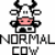 Pixel art cow icon with black-and-white patches, pink nose, and horns; two versions show normal cow on white background and Halloween cow on orange background.