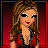 A 2x2 contact sheet of a pixel art animated icon featuring a cartoon woman and text about kisses tasting like cherries, with red and black color scheme.