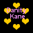 Yellow pixelated hearts float against a black background with pink text reading "Danity Kane" in multiple positions.