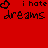 Red background with repeated black text and heart symbols in a pattern, showing slight variations across frames