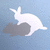Pixelated static icon of a white dolphin leaping over a gray wave on light blue background with visible dithering and anti-aliasing edges.