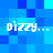 Blue pixelated background with four instances of white text reading "dizzy..." arranged in a pattern