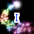 Animated sequence of blue text fragments 'I', 'Dream', 'of', 'you', and '!!!!' appearing within a swirling multicolored circular pattern on black background.