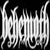 Two side-by-side frames from an animated icon showing a stylized band logo on the left and three figures in dark clothing on the right against a black background.