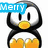 Pixelated penguin with black, white, and yellow coloring appears in four showing text changes