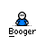 Pixelated character in blue shirt with white face and black eyes, performing sequential hand gestures and green particle effects above head.