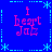 Blue background with cyan decorative border and four identical pink text blocks reading "i heart Jazz" arranged in a