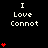 Black background with white text "I Love Connot" and red heart symbols in various quantities and positions across the