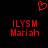 Red pixelated text and heart symbol on black background, two identical side-by-side layouts with 'ILYSM' above 'Mariah'