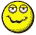 Yellow circular face with black outline, winking eyes and smiling mouth in three of icons