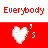 Animated contact sheet of a 48x48 pixel buddy icon showing sequential frames with text and heart symbols cycling through different phrases on red, white, and black backgrounds.