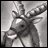 Black-and-white pixelated image of a character with large eyes and antennae-like features, alongside text reading "Anime IM" and "com" on a dark background.