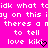 Pixelated text on bright pink background with two heart symbols replacing 'i' in 'kiki', showing repeated phrases and partial words.