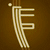 six identical neon-style 'F' icons with three parallel lines on a brown background, one icon partially obscured by gray