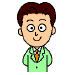 A cartoon character in a light green suit with an orange tie appears across showing sequential expressions and gestures