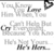 A static image of a white background with repeated text phrases and a black heart symbol in the top-right corner.