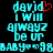 Pixelated cyan text on black background with red heart symbol above 'david' in left , identical static right