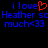 Blue pixelated text on black background reads "i love Heather sc much<33" with red heart symbol replacing 'o' in 'love'.