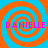 Four identical spiral patterns in orange and cyan with the name 'DANIELLE' overlaid in pink text, arranged in a