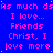 Blue background with repeated pink text reading "As much as I love... Friends Christ, I love more" in a pattern