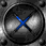 Six circular metallic arranged in a , each containing a blue sphere or X symbol on a gray background