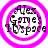 Four circular icons with pink concentric rings and black text reading "Alex Games 105pace" arranged in a , each showing slight variations in text and ring alignment