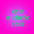 Green pixelated text 'erin michelle case' on a pink-to-purple gradient background with four identical